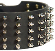 3 inch Spiked Leather Dog Collar for Pitbull 3 inch Spiked Leather Dog Collar for Pitbull
