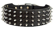 approx. 3 INCH LEATHER SPIKED COLLAR for Pitbull approx. 3 INCH LEATHER SPIKED COLLAR for Pitbull