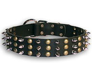Best Studs and Spikes leather dog collar for all breeds Best Studs and Spikes leather dog collar for all breeds