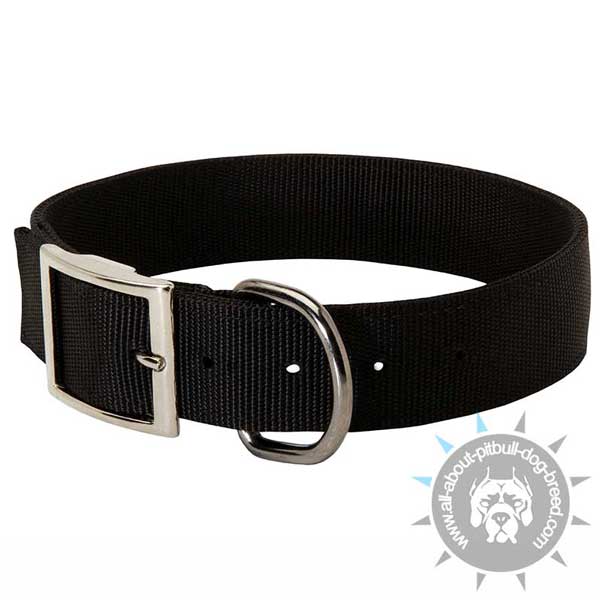 Nylon Pitbull Collar with Durable Ring for Leash Attachment
