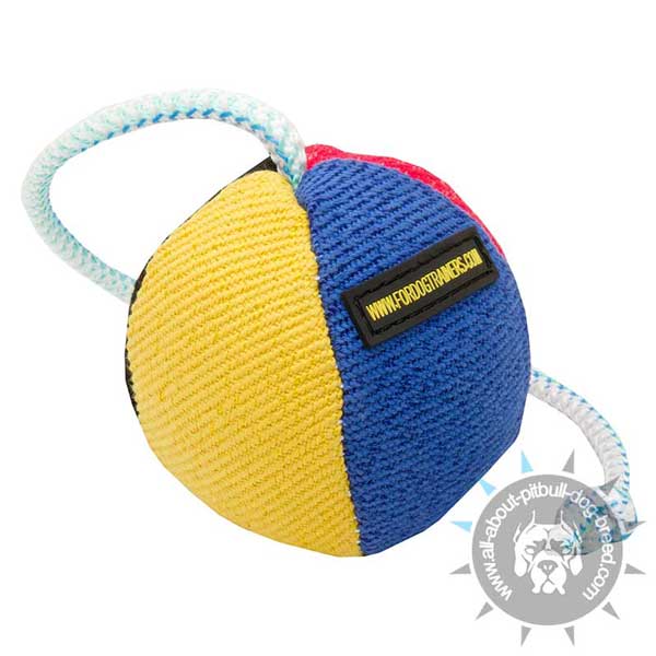 French Linen Toy on Rope for Training Pitbull