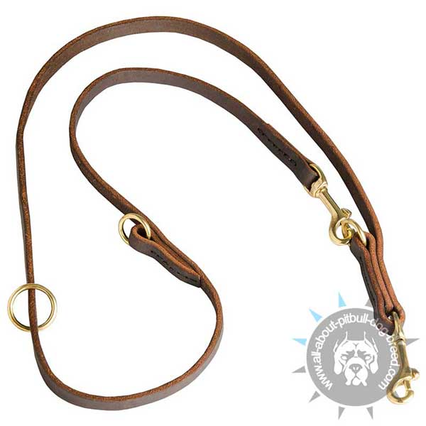 Multipurpose Pitbull Leash Leather   Stitched for Added Strength