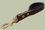 Short Handle Leather Dog Lead 1FT to 3/4" Pitbull
