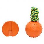 Dotted Rubber Water Ball on Nylon Rope - Large 2 3/4 inch (7 cm)