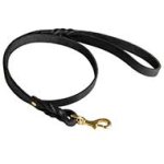 Handcrafted Leather Pitbull Leash with Brass Snap Hook and Decorative Braiding