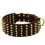 3 inch Spiked Leather Dog Collar for Pitbull