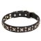 "Vintage Legacy" Leather Collar with Bronze-plated Stars and Studs