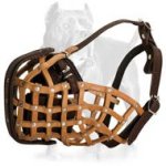 K9 Leather Basket Dog Muzzle-Police Model