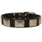 Handcrafted Leather Pitbull Collar with Vintage Massive Decor