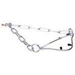 "Correct Posture" Stainless Pitbull Show Collar with Caps and Fur Saving Links - 1/9 inch (3 mm) in diameter