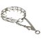 Chrome Plated Pitbull Pinch Prong Collar with Swivel and Small Quick Release Snap Hook - 1/6 inch (3.9 mm)