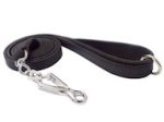 Long Flat Leather Leash with Quality Quick Release Snap Hook