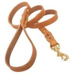 Soft Premium Leather Leash with Braided Ends for Pitbull