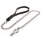 Top Quality Chain Leash with Leather Handle for Pitbull Walking