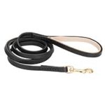 Handcrafted Stitched Leather Dog Leash with Padded Handle