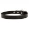 Classic Leather Dog Collar with Steel Nickel Plated Hardware