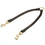Round Leather Pitbull Coupler Leash for Walking 2 Dogs