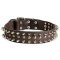 Spiked and Studded Leather Collar for Pitbull Walking