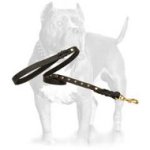 Uniquely Studded Leather Dog Leash for Walking and Tracking