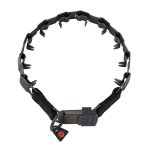 'Gentle Kind' Neck Tech Sport Pinch Collar of Matt Black Steel - 1 2/5 inch (3.3 cm) prong