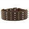 Wide Spiked and Studded Leather Collar for Pitbull