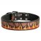 Handmade Custom Leather Pitbull Collra with Painted Flames
