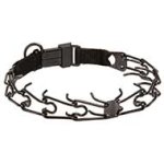 HS Black Pinch Prong Collar with Click Lock System - 1/8 inch (3.2 mm)