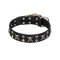 FDT Artisan 'Rock 'n' Roll Style' Leather Pitbull Collar with Skulls, Bones and Studs 1 1/2 inch (40 mm) wide