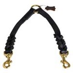 Braided Leather 2 Dogs Coupler for Pitbull