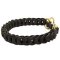 Skillfully Braided Leather Dog Choke Collar for Harmless Behavior Correction