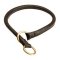 Choke Rolled Leather Dog Collar for Pitbull 1/4 inch wide