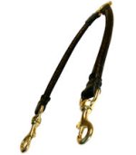 Double Dog Leash - Round Leather Pitbull Coupler for Two Dogs