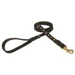 Studded Leather Pitbull Leash for Walking and Tracking