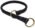 Round Latigo Leather/choke Dog Collar for Pitbull 1/2 inch wide