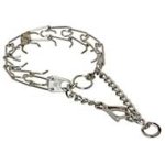 Pitbull Chrome Plated Pinch Prong Collar with Swivel and Small Quick Release Snap Hook - 1/11 inch (2.25mm)