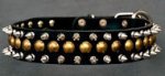 Studded (1 row) and Spiked (2 rows) leather dog collar