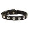 Nice Leather Dog Collar Decorated with Half Ball Studs for Walking