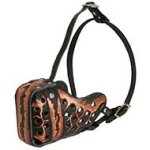 Pitbull Hand Painted Leather Muzzle "Dondi" Plus