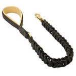 Exquisite Leather Dog Leash for Pitbulls - Braided Canine Accessory