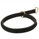 Braided Leather Choke Dog Collar-Fashion Collar for Pitbull