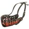 Hand painted Leather Dog Muzzle "Dondi-FLAMES " for Pitbull
