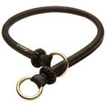 Round Leather Slip Collar - Rolled Choke Collar for Pitbull