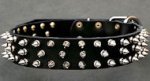 Black Spiked Leather Dog Collar for Pitbull