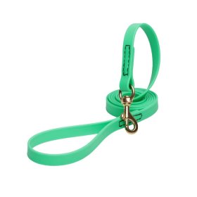 Green Waterproof Pitbull Leash Made of Biothane