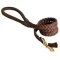 Braided Leather Dog Leash with Round Handle for Pitbull