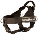 SAR Dog Harness for Pitbull - Search & Rescue Nylon Dog Harness