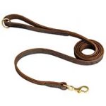 3/4 inch Stitched Leather Pitbull Lead with Brass Snap Hook