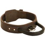 Two Ply Leather Dog Collar with Handle for Agitation Training