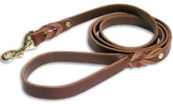 3/4'' Perfectly Plain Leather Leash for Pitbull
