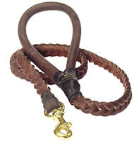 4 FT Braided Leather Dog Leashes for Pitbull